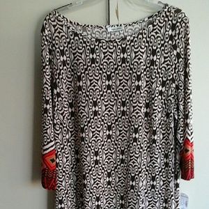 dressbarn Size: 20W Fall Colors 3/4-Long Slv Dress